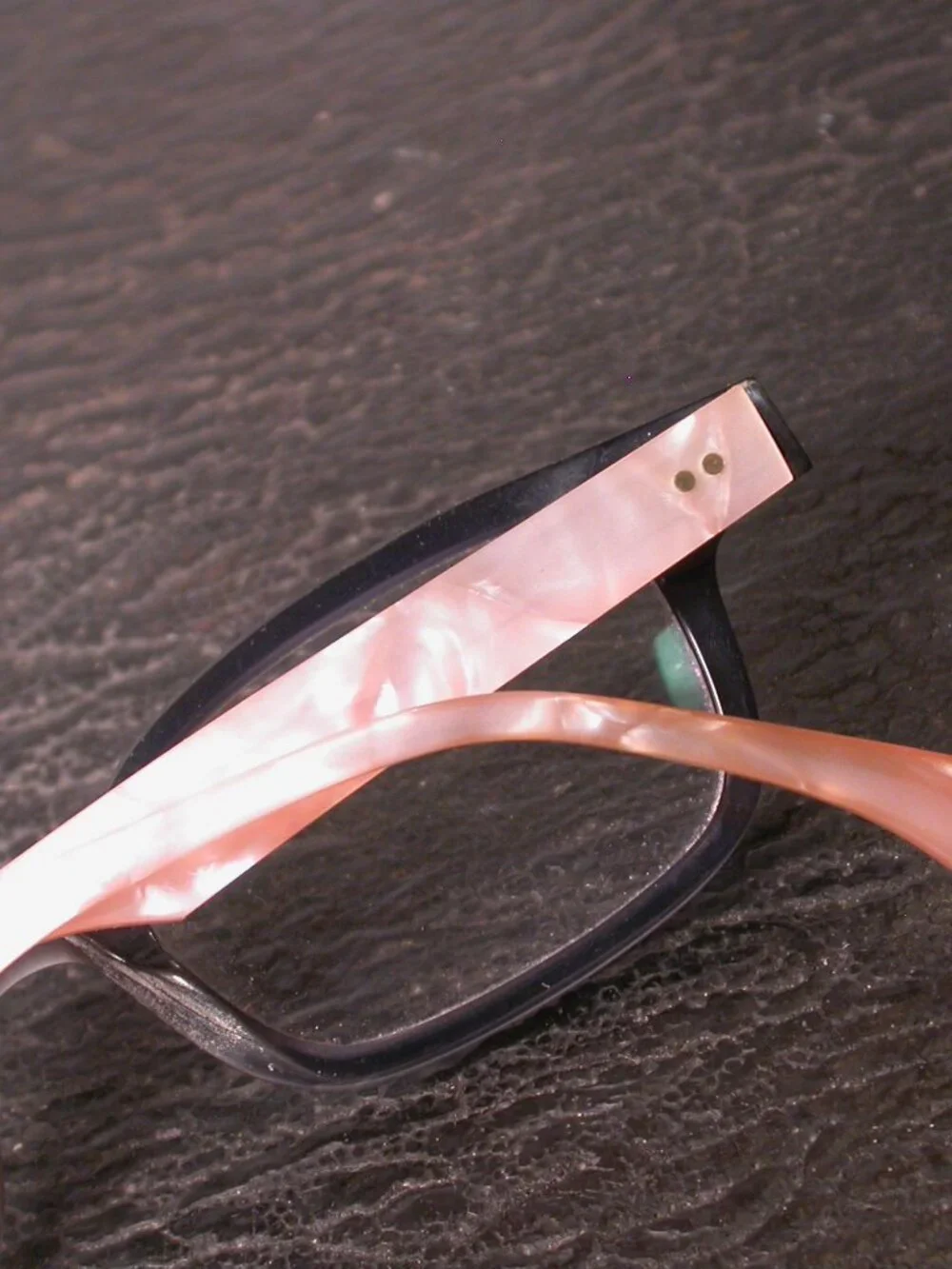 Authentic Anne et Valentin Miniba Smoke Clear Pearl Eyeglasses Made in France